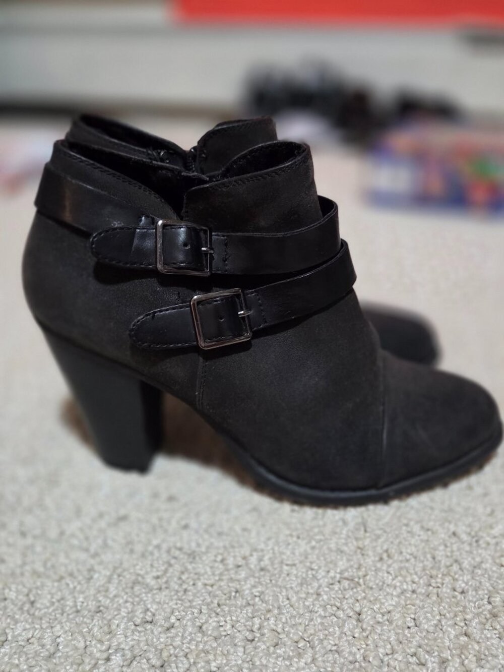 Women's black heeled boots